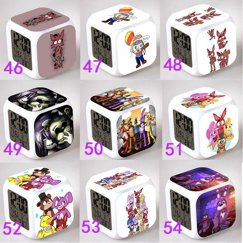 Bear Multifunction Fnaf 7color Digital Alarm Clock Led Watch Alarm Cube Clock