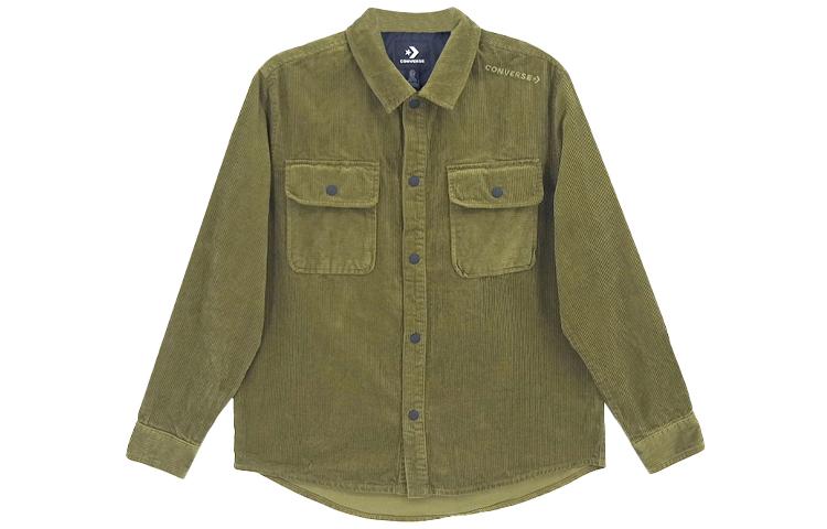 Converse Overhead Jackets Men s Dark Moss Green Lapel Moderate Workwear 10019954-A11 S