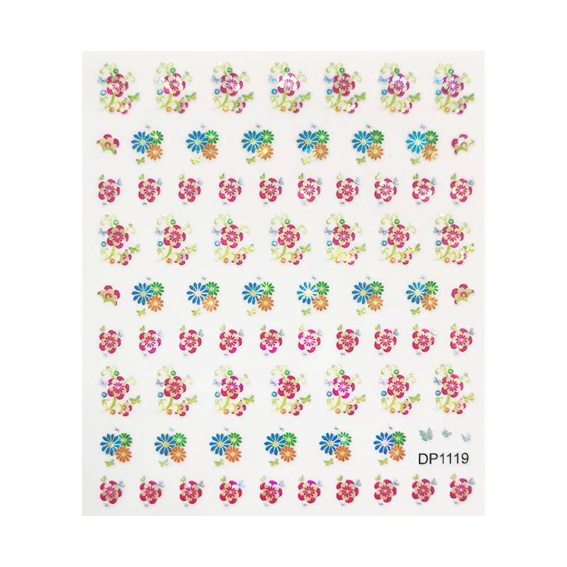 Laser Colorful Butterfly Autumn 3D Nail Art Stickers Adhesive Sliders Nail Transfer Decals Foils Decorations Nail Decals Design