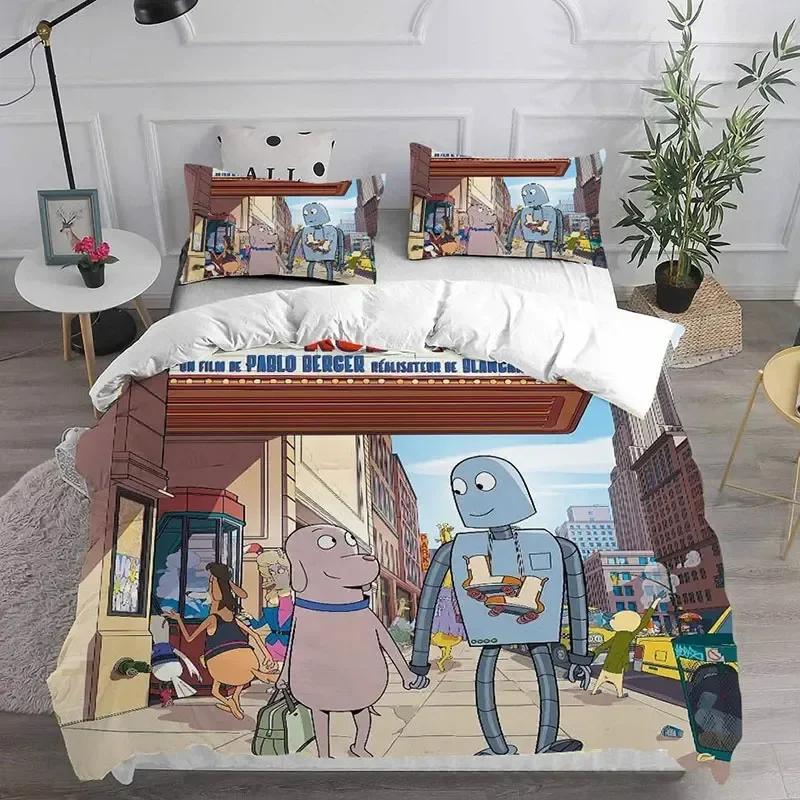 Cartoon Robot Dreams Bedding Set Comforter Quilt Bed Cover Duvetcover Pillow Case Queen King Sets Kids Adult Size Home Textiles