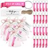 Maxcheck 50 Sets Baby Shower Bottle Opener Favors for Guest Includes It's a Girl Keychain Pink Bottle Opener Aluminum Keychain Baby Shower Thank You