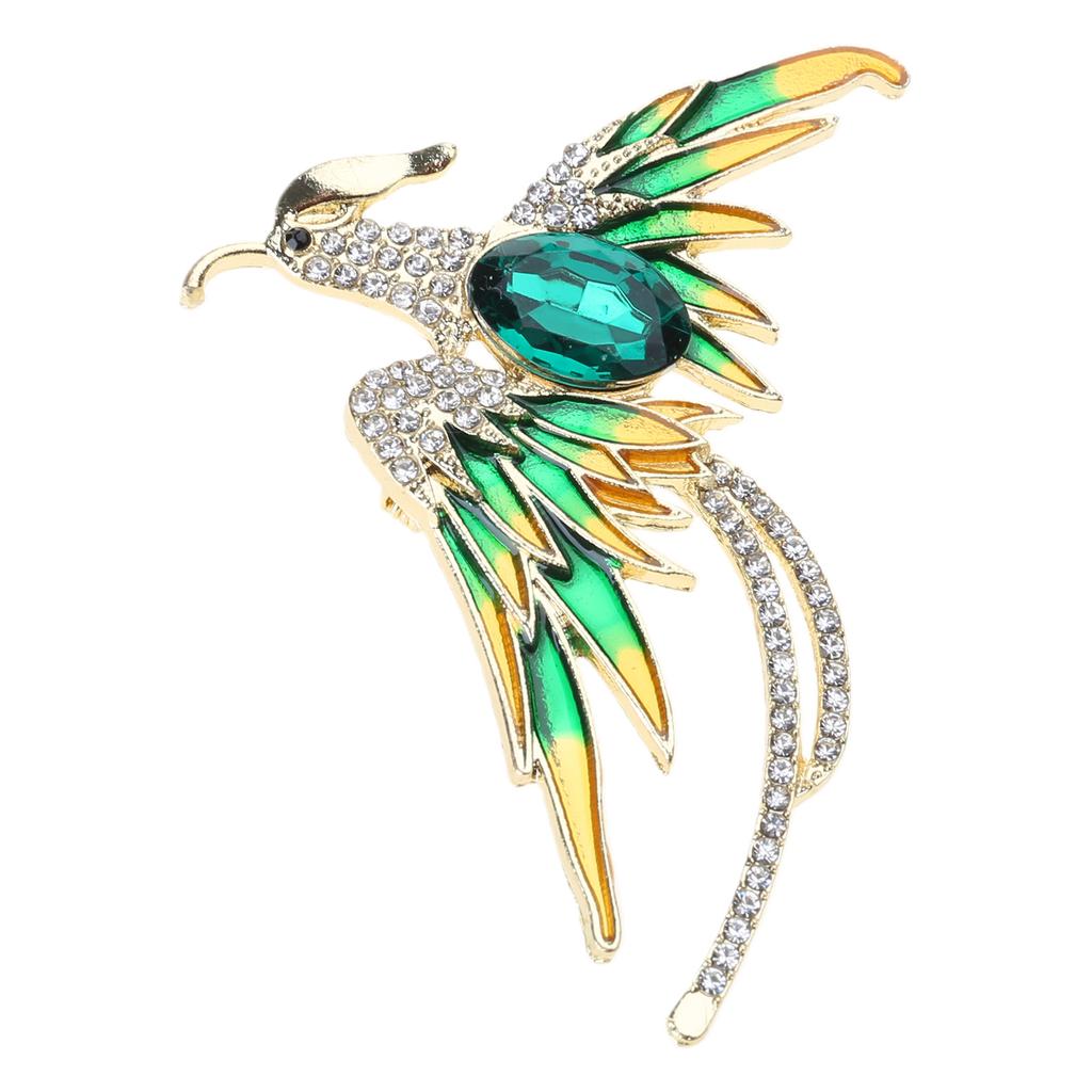 Vibrant Enamel Phoenix Lapel Pin Versatile Phoenix Crystal Brooch Pin Unisex Enamel Bird Pin Accessory for Events