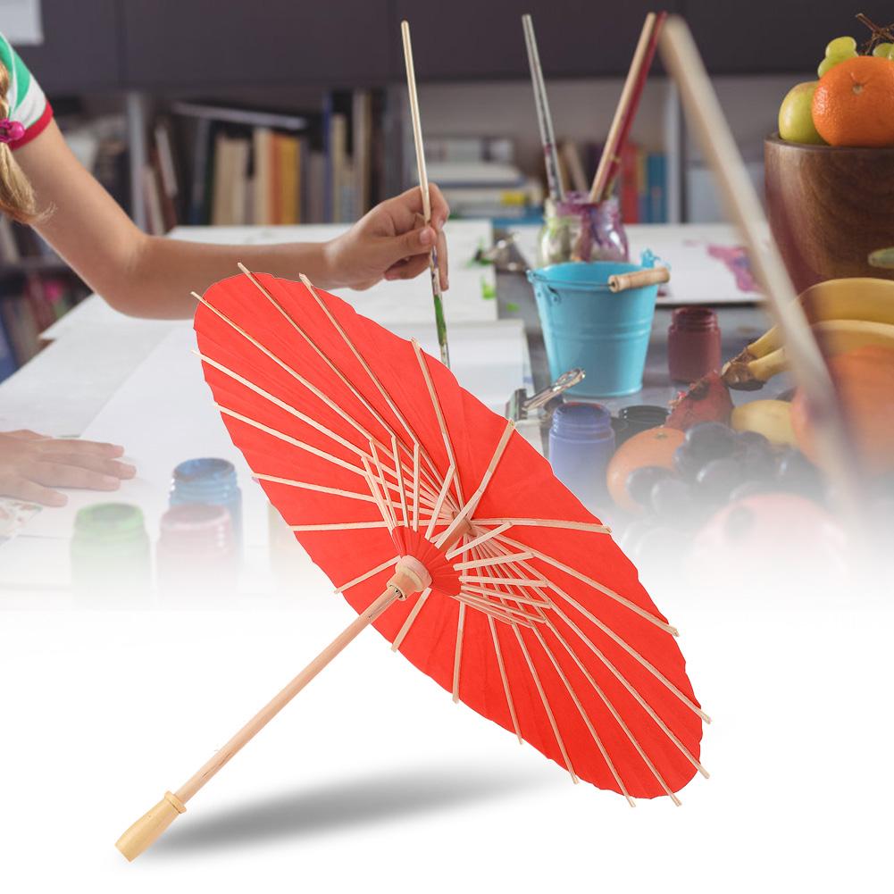 White Blank Paper Umbrella Decor Props for Kids   Hand Painting(Yellow)