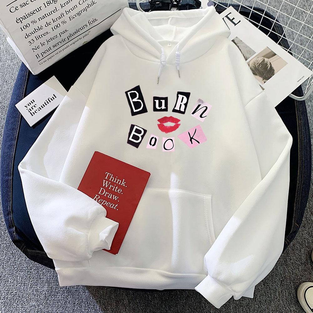 MeanGirls Burn Book Rote Lippen Kapuzenpullover Damen/Herren Kleidung Winter Langarm Kapuzenpullover Sudaderas Con Capucha Druck Tops