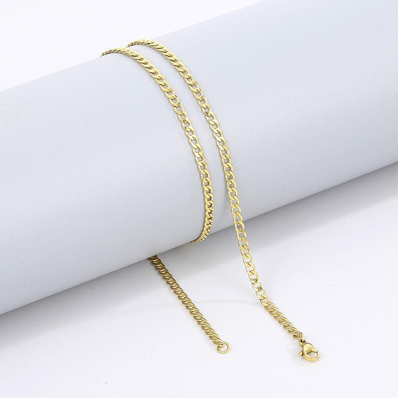 Simple Stainless Steel Grinding Chain Hiphop Necklace Street Hip Hop Titanium Steel Tide Jewelry Nk Chain