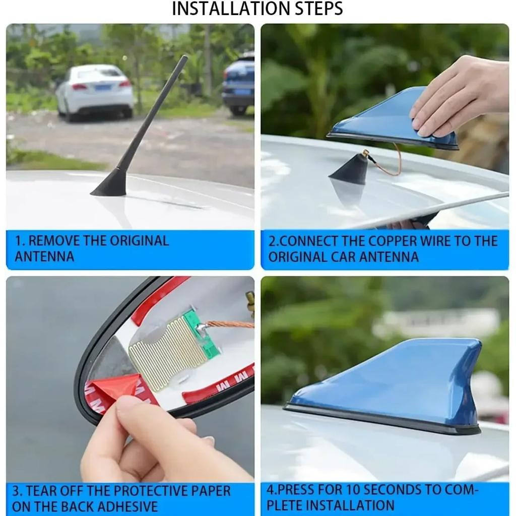 Car Shark Fin Antenna Cover Universal Carbon Fiber Look Radio Signal Aerials Roof Exterior Accessories Decoration for SUV Truck