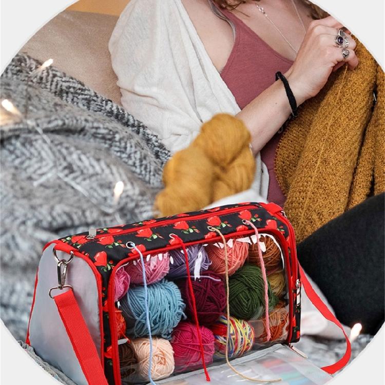 Yarn Storage Organiser Yarn Bag Lightiweght Crochet Tote for Crochet Hooks
