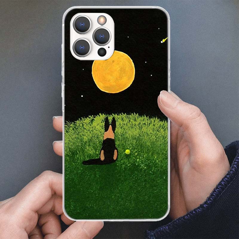 German Shepherd Dog Phone Case For iPhone 17 16 15 14 13 12 11 Pro Max Mini Plus Air 7 SE 8 Soft Silicone Print Shell Funda For iPhone 17 Pro