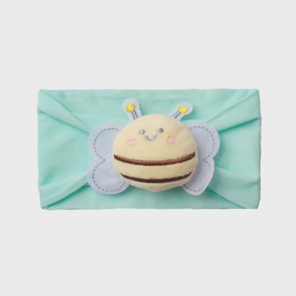 New Baby Nylon Headband: Solid Color Bee Design for Cute Girls