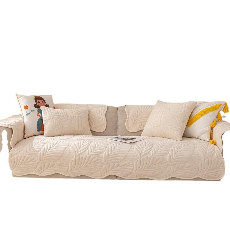 Cream Velvet Retro Living Room Sofa Cushion Plush Sofa Cover Autumn and Winter Four Seasons Sofa Towel Cover Cloth Cushion