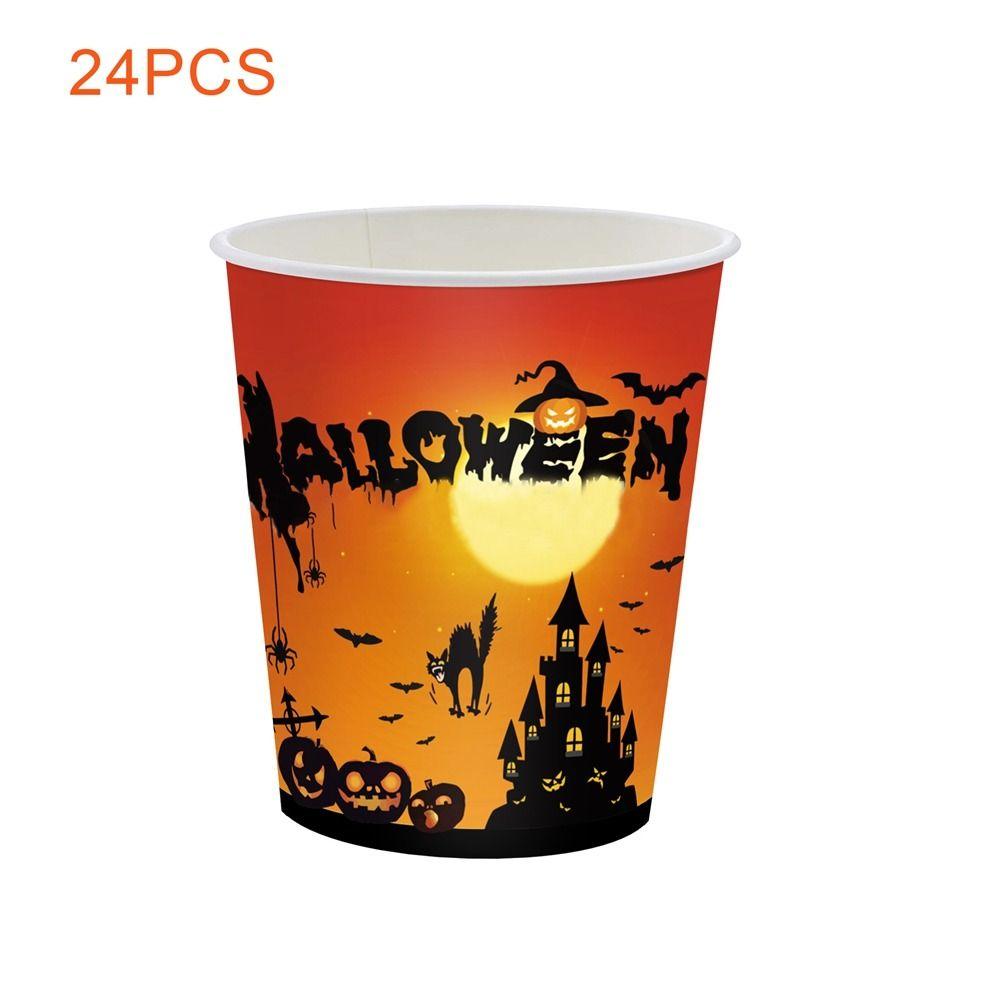 Knife fork spoon Halloween Disposable Tableware Pumpkin Napkins Cartoon Paper Plates  Halloween