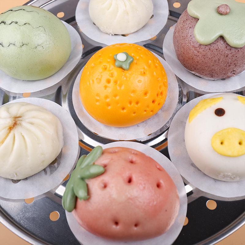 Disposable Oil-Proof Food-Grade Steamer Basket Paper Liners for Steamed Buns