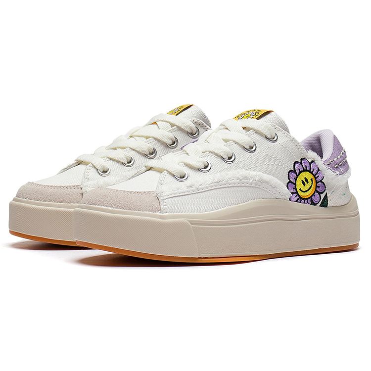 Li-Ning Comfy Casual Low-Top Skate Shoes Women Sneaker White Purple AGCS036-2