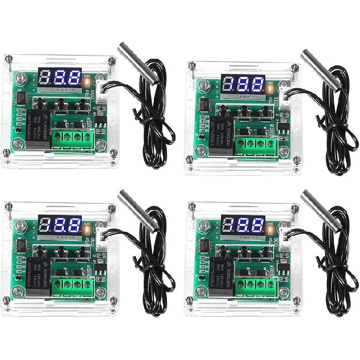 2PCS W1209 Temperature Controller Module,LED Display Digital Thermostat Module with Case DC 12V Digital Electronic Temperature Temp Control Module