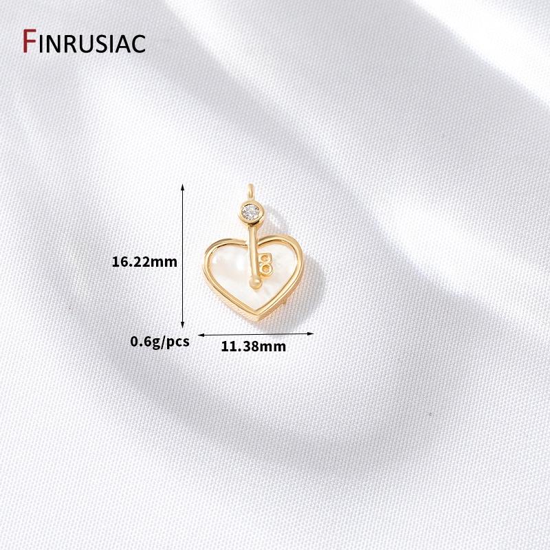 

14K Gold Plated Brass Inlaid Zircon Shell Violin/Key/Tail/Butterfly Charms For DIY Jewelry Making Supplies Necklace Accessories 1 piece