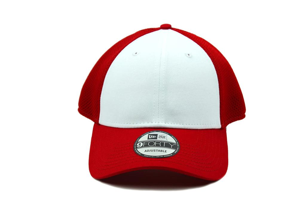 New Era 9FORTY Mesh Snapback Cap (White/Scarlet)