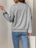 European & American Autumn Sweet Casual Bow Spliced Gray Round Neck Women's Sweatshirt