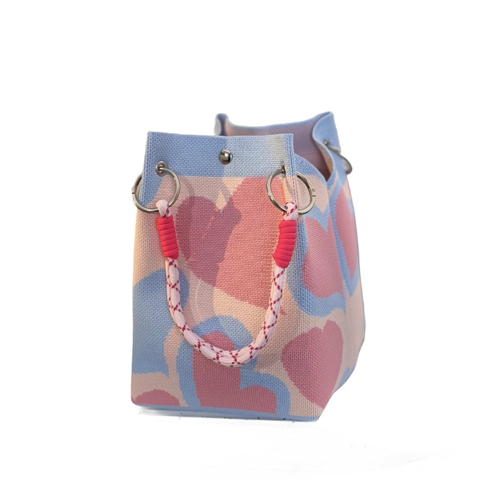 

Вязаная сумка-ведро с бабочкой Женская модная сумочка Универсальная вязаная сумка на запястье Сумка для покупок Милая сумочка