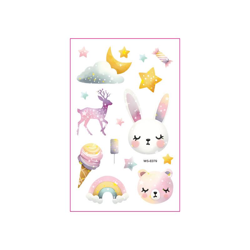 Fairy Tale Glitter Tattoo Stickers: Waterproof Butterfly, Unicorn & Bear Designs