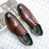 Men's Retro British Leather Shoes Men's Business Dress Casual Youth Breathable Pointed Shoes Groom Wedding Gift Shoes