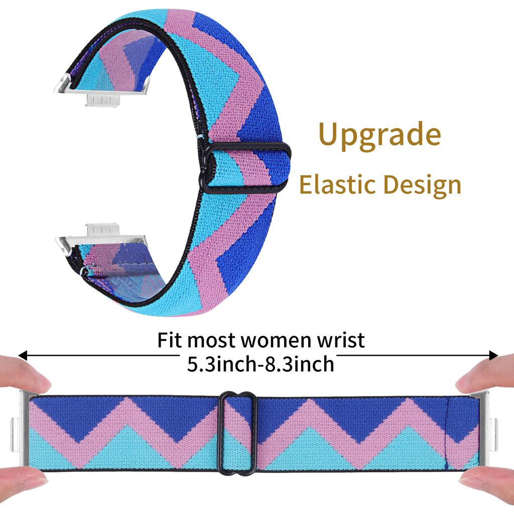 For Huawei Watch Fit 3 Nylon Watch Strap Pattern Print Adjustable Elastic Wrist Band