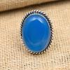 Blue Chalcedony Gemstone Handmade 925 Sterling Silver Ring Jewelry