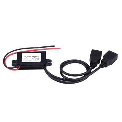 Akozon USB Charger Adapter 3A DC -DC 5V Dual USB Charger Adapter Converter Module for Car Motorcycle Phone Charging