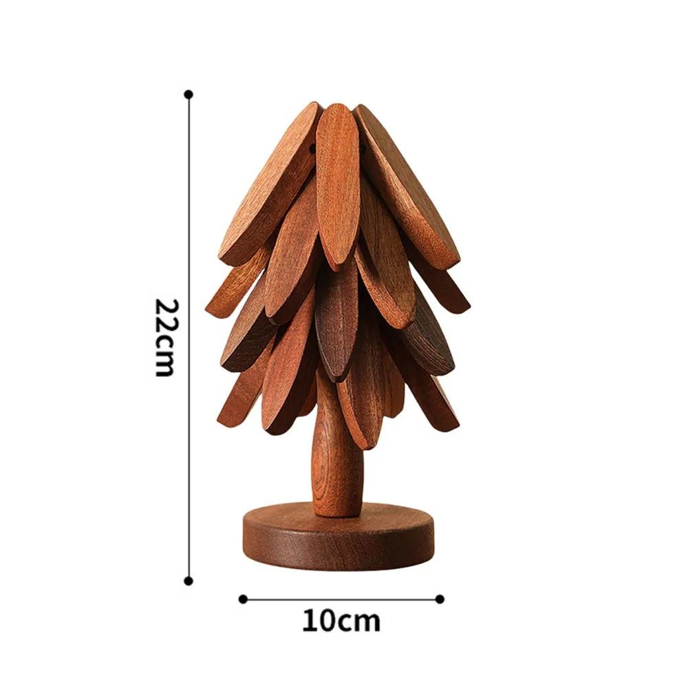 Wooden Trivet Heat Resistant Table Mat Creative Wood Coaster Pot Holder Bowl Pad Kitchen Dining Decor