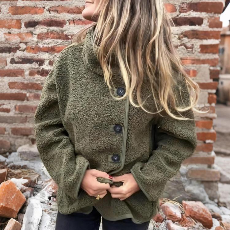 Long Sleeve Casual Lapel Jacket Coat for Women Single Breasted