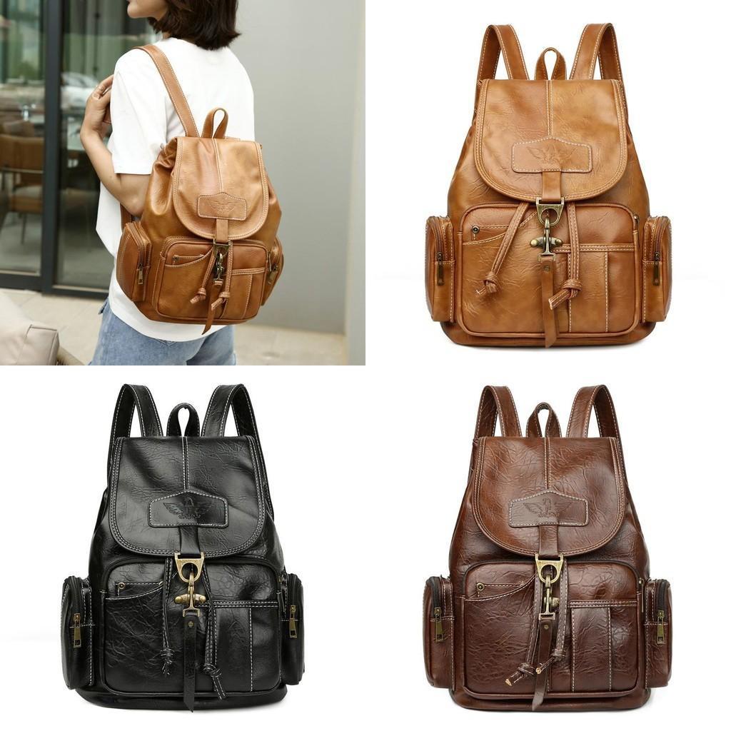 Vintage Girls Backpack Pu Large Capacity Fashion Travel Bag For School And Commuting