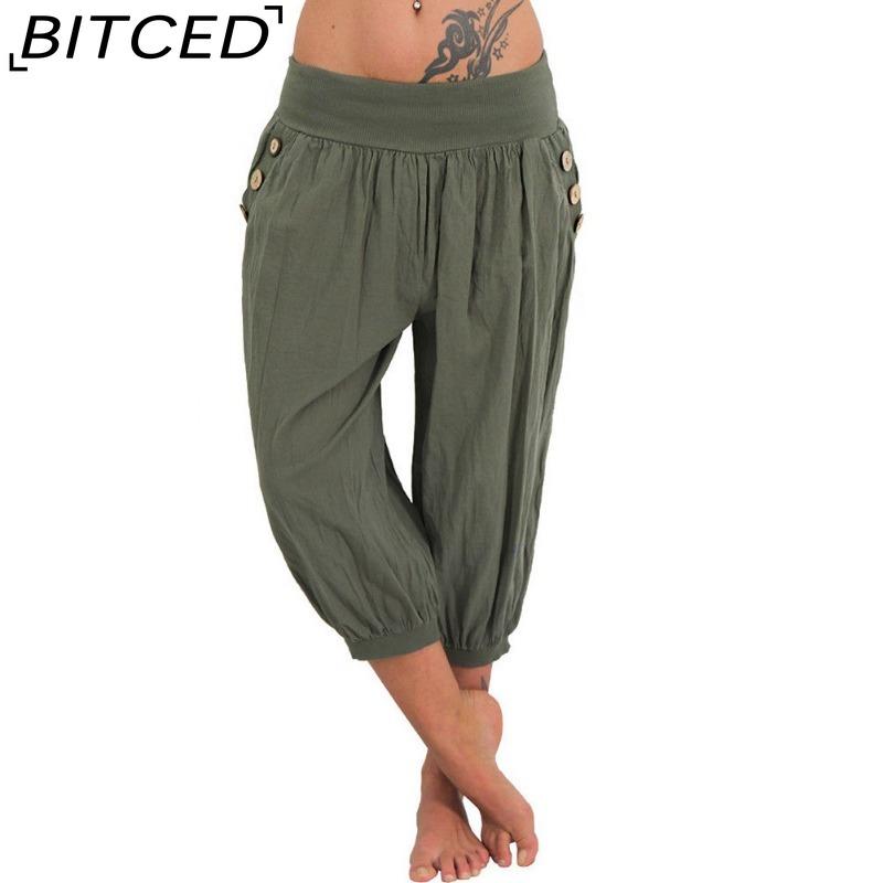 BITCED Summer Women Cool Trousers Casual Loose Wide Leg Plus Size Pants Comfortable Leisure Pants