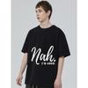 Black Oversized T Shirt with Nah I M Good Print for Casual Wear