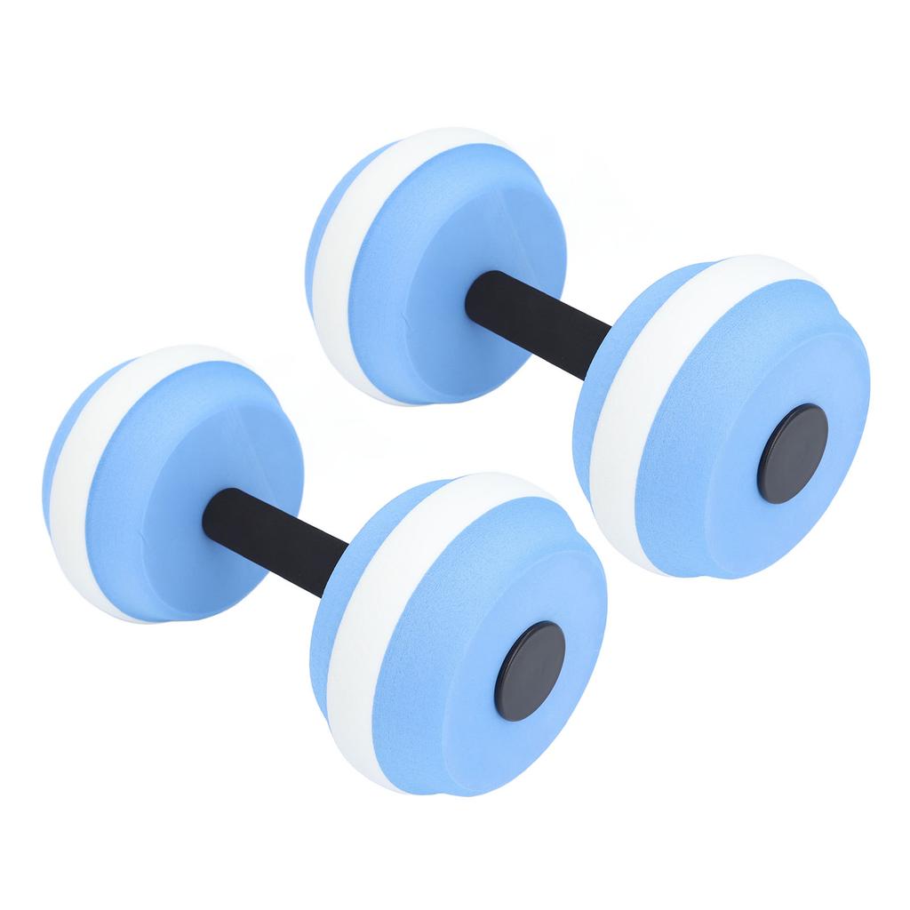 2PCS Water Dumbbells EVA Floating Dumbbell Fitness Barbells Equipment for Water Aerobic Exercise Blue and White