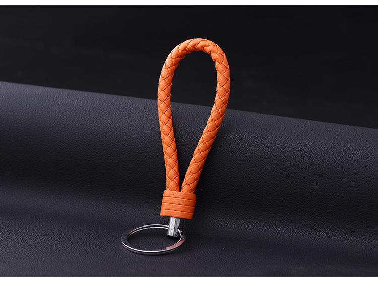 Handmade Braided Leather Car Keychain: PU Leather Pendant for Men & Women