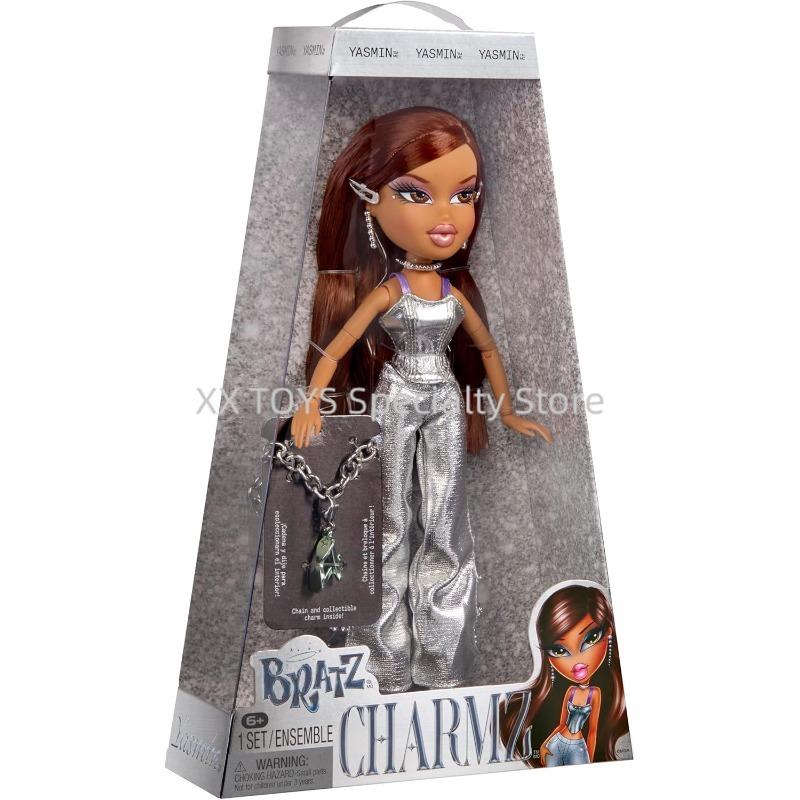 Bratz Charmz Fashion Dolls Metallic Silver Collection: Sasha Cloe Yasmin Jade Collectible Charm Bracelet Kids Gift Toys original