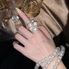 High-end Light Luxury Pearl Open Ring Personality Cold Wind Ring