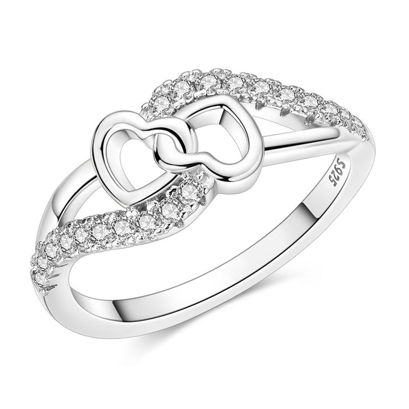 New Style 925 Silver Fashion Shining Zircon Ring Shiny Stone Simple Trendy Rings For Women Popular Wedding Jewelry Gift