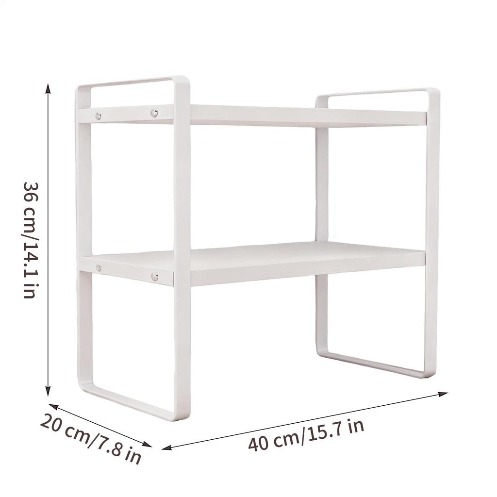 Desktop Organizer Shelf 2-Tier Modern Display Riser Kitchen Counter Desk Shelf Riser For Home Bedroom Pantry Table Countertop