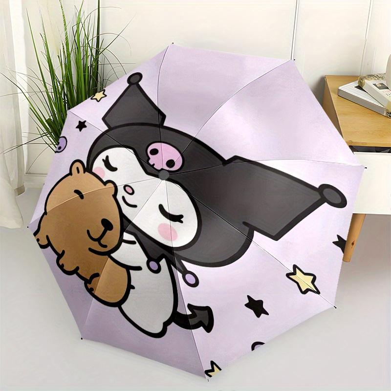 

Kuromi and Kapibara Cartoon Umbrella, Portable 3-Fold Compact Umbrella, Suitable for Camping, Hiking and Travel, Ideal Easter Birthday Gift for Family