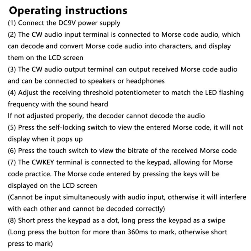 Dc 9V Diy Cw Trainer Decoder Kit Cw Decoder Morse Code Reader Lcd Display Radio Circuit Board Electronic Welding Practice Kits