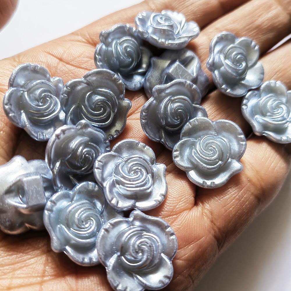 18mm ABS Pearl Flower Beads with Back Holes for Washable Multi-Color Garment and Home Decor