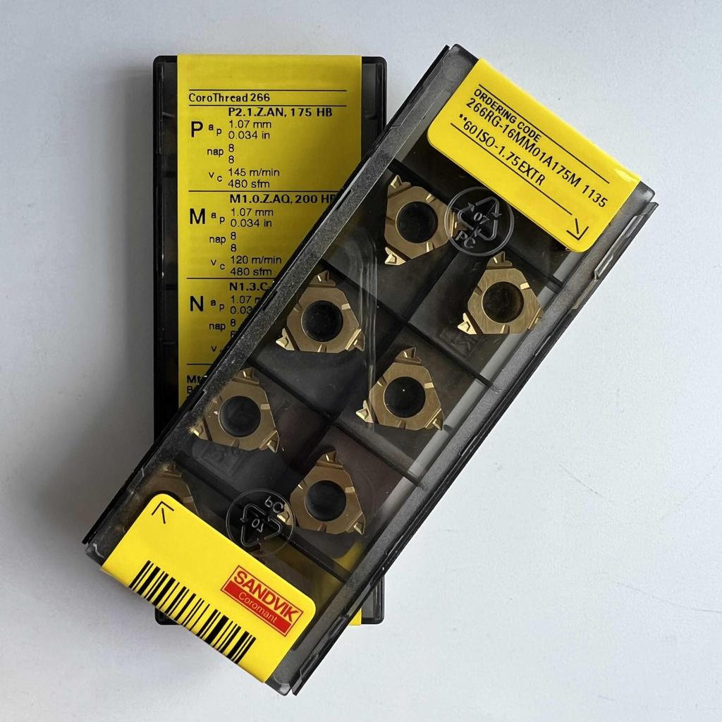 Original Sandvik / 266RG-16MM01A175M 1135 / CNC Lathe Carbide Blade 10 Pcs