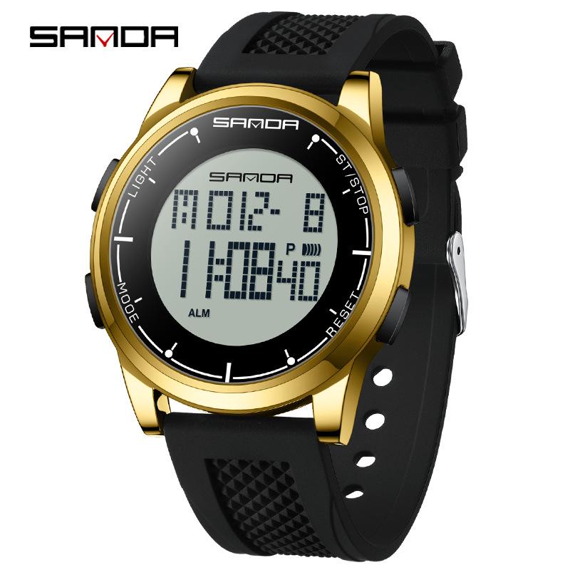 Sanda Luminous Men's Multifunctional Waterproof Digital Watch with Stopwatch and Alarm Clock  