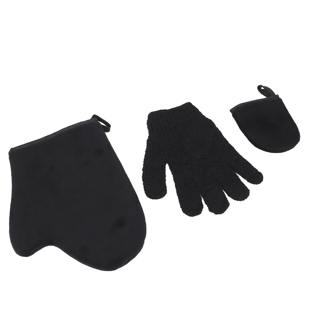 3pcs Self Tanning Mitts Applicator Kit Self Tanner Back Lotion Applicator Mitten with Exfoliating