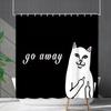 Shower Curtain Waterproof And Mildew-Proof Digital Printing English Alphabet Shower Curtain Bathroom Shower Cloth Partition Curtain Free Of Punching