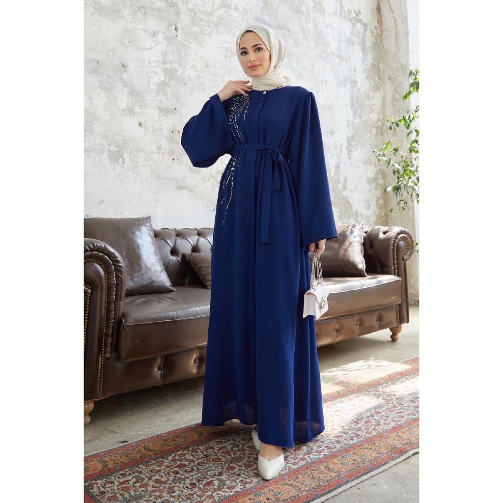 Viona Stone Abaya – Indigo