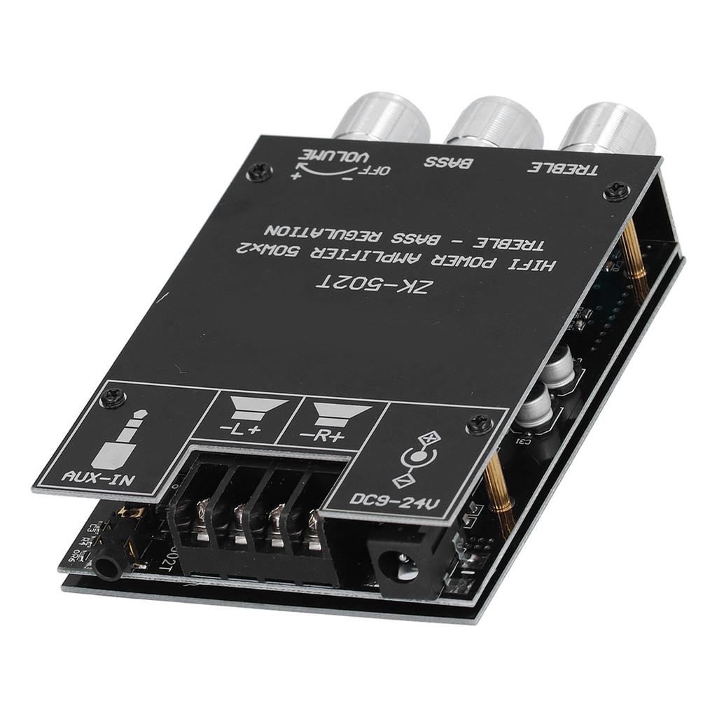 Power Amplifier Board Module Bluetooth Stereo Dual Channel AMP with Treble Bass Control ZK‑502T