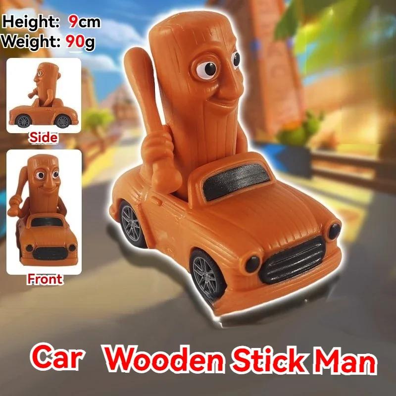 Funny Cartoon Character Cars Toys Unique Design Kids Vehicle Model Tung Tung Tung Sahur Car Figurine Anime Model Children Gifts