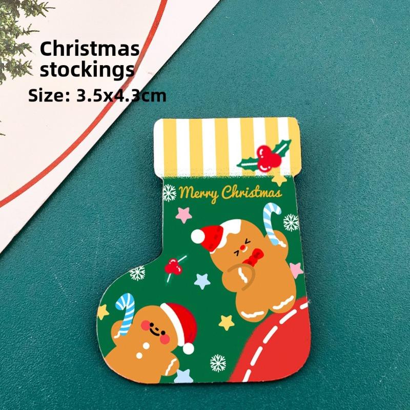 

Милые рождественские магниты на холодильник, Креативные декоративные магнитные наклейки, Утолщенные магнитные наклейки на Рождество, Маленькие подарки Christmas stockings