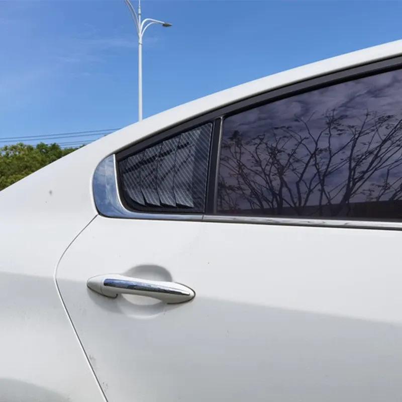 For KIA Forte K3 2013-2018 ABS Plastic Carbon Fiber Rear Window Quarter Louver Cover Side Vent Trim Car Adhesive Accessories